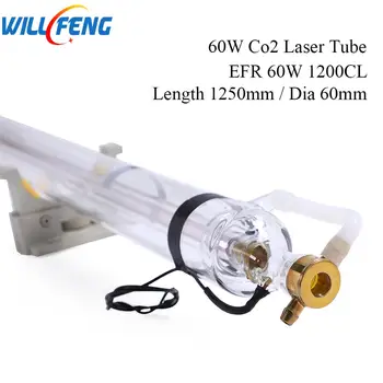 Bude Feng 60W, EFR 1200CL Co2 Laserové Trubice, Dĺžka 1250mm Priemer 55mm Sklo Lampa Drevené Prípade Balenie Pre Rytie Stroj na Rezanie